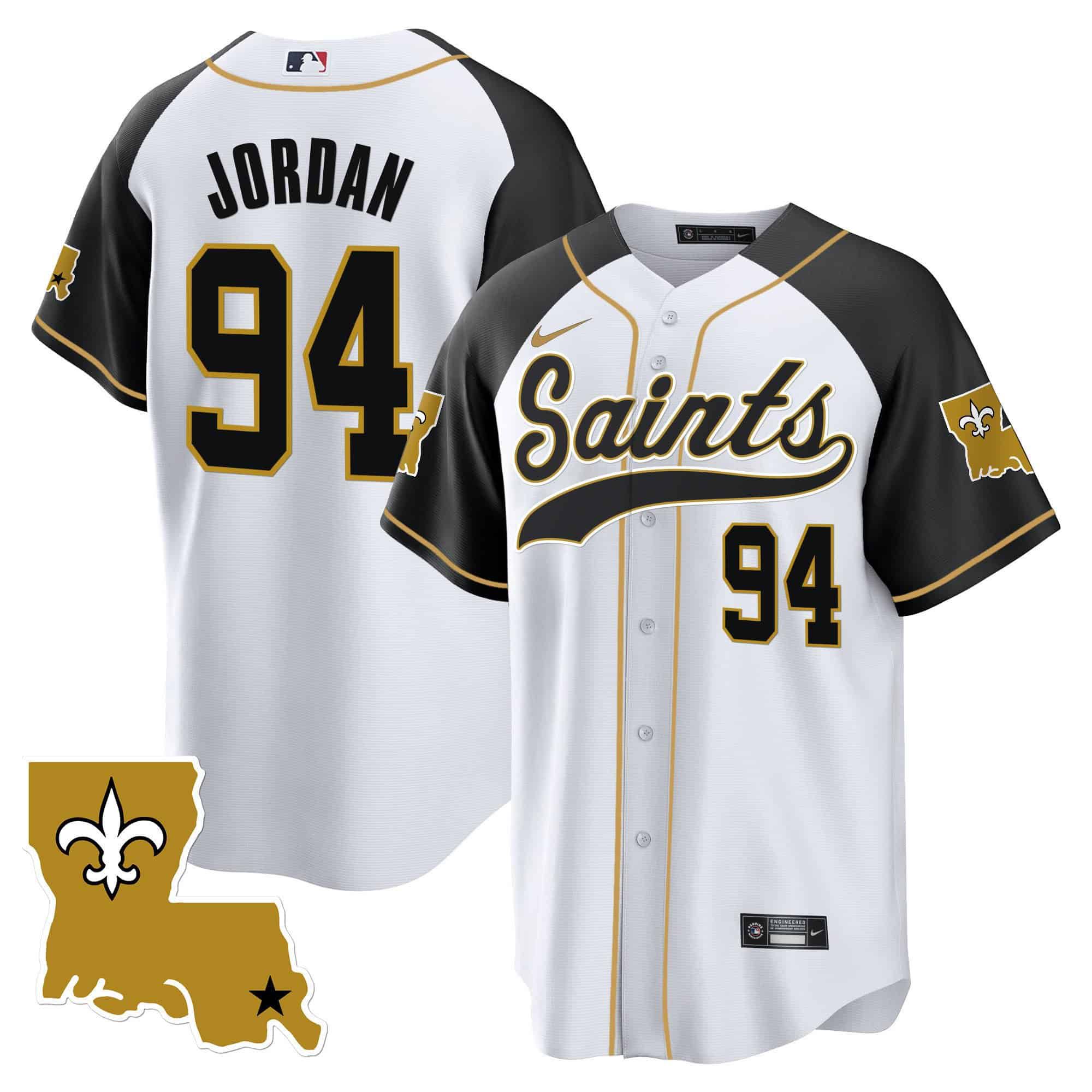 Men New Orleans Saints 94 Jordan White 2024 Nike 1987 Legacy Cool Base NFL Jersey style 1